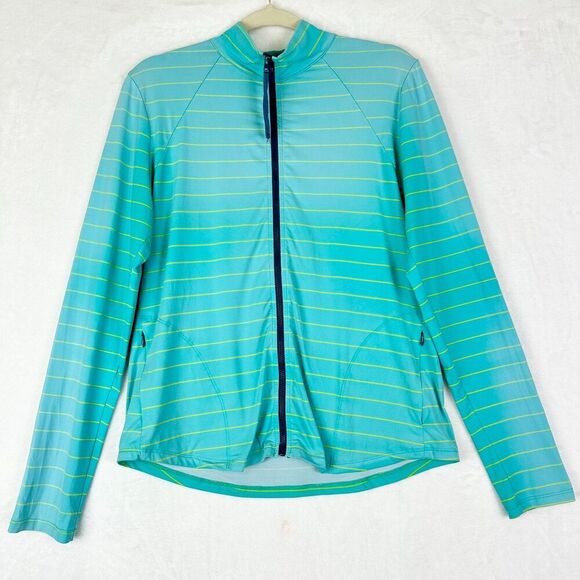 Title Nine Jacket Size Large Full Zip Stripe Zip Pockets Outdoor Athletic - Picture 1 of 7